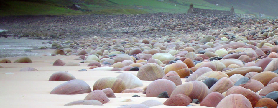 Sea-smoothed pebbles on Rackwick beach